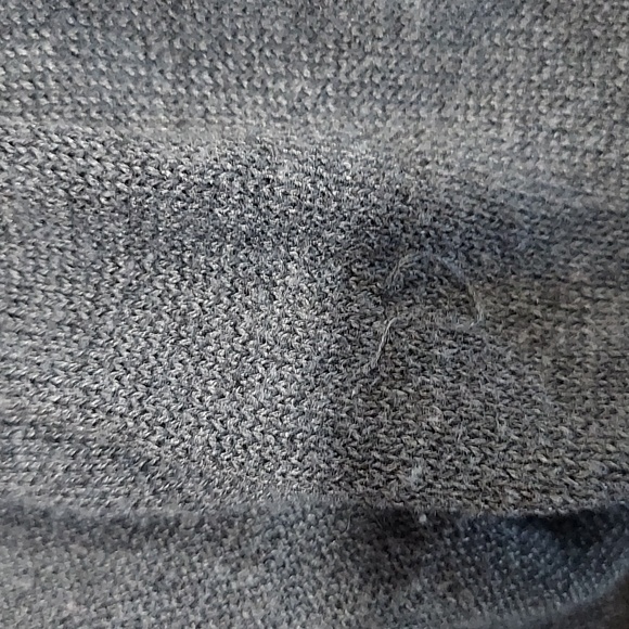 Honey punch wool acrylic blend gray cardigan with 100% cotton cream crochet S - Picture 8 of 8